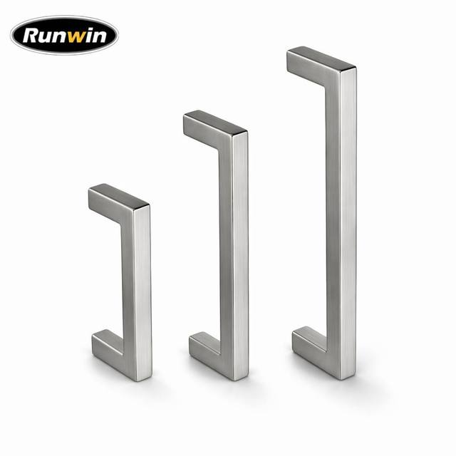 OEM Factory Premium 304 Stainless Steel Adjustable Drawer Handles Knobs for Modern Kitchen Cabinet Wardrobe Dresser Square Pulls
