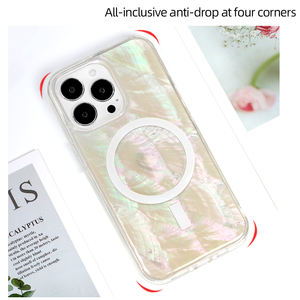 เคสโทรศัพท์ Seashell อีพ็อกซี่,เคสใสสำหรับชาร์จโทรศัพท์มือถือ <span class=keywords><strong>Magsafe</strong></span> สำหรับ <span class=keywords><strong>Iphone</strong></span> 11 <span class=keywords><strong>12</strong></span> 13 Pro Max - Product Image 3