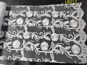 Custom Design Wholesale Embroidery Tulle <strong>Fancy</strong> <strong>Lace</strong> Fabric for Wedding Garment - Product Image 2