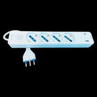 16A Italie Prise USB + C 4 positions Prise de courant italienne Interrupteur 4 prises pour usage domestique 1.5m Longueur de câble 16A nominale"