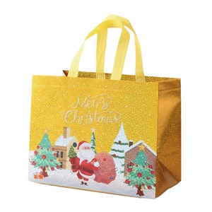 Shanghong Eco-Friendly Customizable Christmas <b>Gift</b> <b>Bags</b> Nonwoven Laminated Aqueous Coating Hand Length Handle 25x32x17cm - Product Image 5