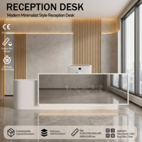 Comptoir de réception en acier inoxydable, petit bureau de luxe pour salon, magasin de vêtements, comptoir de caisse, bureau de réception pour entreprise de salon de beauté