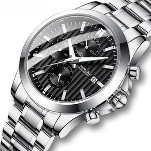 Reloj Cronógrafo de Lujo para Hombre con Esfera Texturizada, Tres Subesferas, Resistente al Agua, Luminoso, con Calendario, Reloj Deportivo de Cuarzo - Product Image 4