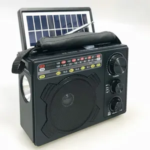 Rádio fm/am portátil retrô, rádio solar recarregável para emergência, mini usb, bt, vintage, com bateria embutida