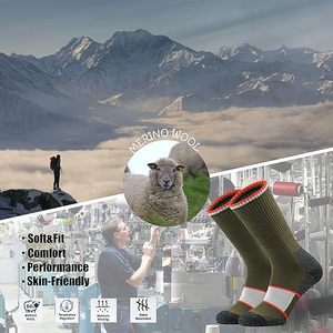 Merino <strong>Wool</strong> Cushioned Hiking Trekking Crew <strong>Socks</strong> Winter Thermal <strong>Wool</strong> <strong>Socks</strong> - Product Image 4
