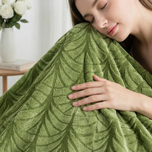 Manta <span class=keywords><strong>de</strong></span> Franela Jacquard con Estampado Verde, Personalizada, 50x60'', Suave y Cálida, para Invierno - Product Image 2