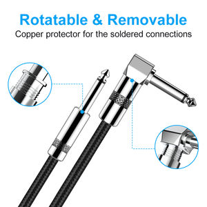 Câble Instrumental Silencieux à Livraison Rapide 1,8 m (6 pi) pour Guitare Électrique, <span class=keywords><strong>Basse</strong></span>, Mandoline Électrique, Audio Professionnel - Product Image 4