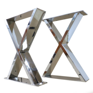 Telaio Per Tavolo A Forma Di X In Acciaio Inox Spazzolato, Gambe Industriali Fai Da Te (altezza 72 Cm)