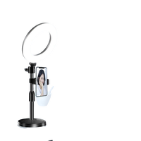 Anneau lumineux LED avec support pour téléphone Support de disque de bureau 6 pouces 16CM Mobile Selfie Stick Trépied Double Support de téléphone