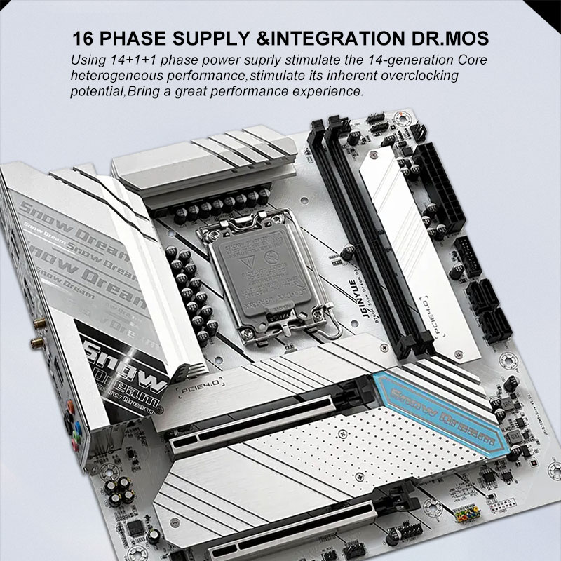 JGINYUE B760M Motherboard - Support Intel Core I3/i5/i7/i9