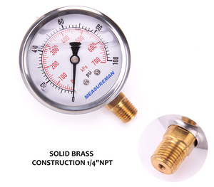 Đồng hồ đo áp suất mặt số bằng thép không gỉ 304, đường kính 2.5 inch (63 mm), đạt chứng chỉ ISO 9001, dùng cho hệ thống thủy lực - Product Image 5