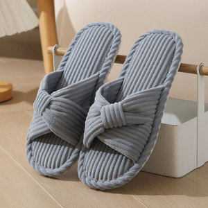 <span class=keywords><strong>Pantofole</strong></span> da donna alla moda 2026 con nodo incrociato e punta aperta, supporto OEM ODM, all'ingrosso, morbide e comode, per interni, casa e camera da letto - Product Image 3