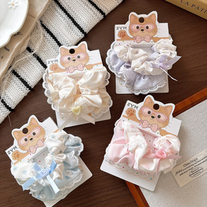 Nuovi Elastici per Capelli in Pizzo Floreale, Set da 2 Pezzi, Fermacoda a Farfalla, Scrunchies per Ragazze e Bambine, Vendita all'Ingrosso - Product Image 4
