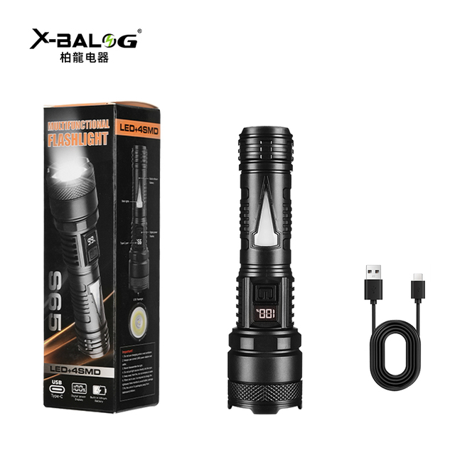 Promotional Zoomable Usb Rechargeable Flashlight Work Light Led Lantern Powerful Torch Light for Hunting Hiking