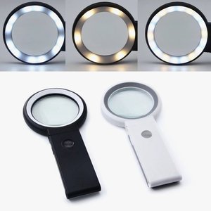 Loupe portative/de bureau avec 18 LED, lumière froide et chaude, 3 modes d'éclairage, loupe illuminée - Product Image 1