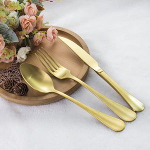 Prix de gros d'usine <span class=keywords><strong>couteau</strong></span> multi-outils <span class=keywords><strong>fourchette</strong></span> et <span class=keywords><strong>cuillère</strong></span> couverts de mariage de qualité supérieure vaisselle en or - Product Image 5