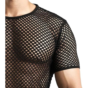 Camiseta de Verano Transparente de Malla con Cuello Redondo y Manga Corta Ligera Personalizada para Hombre - Product Image 3