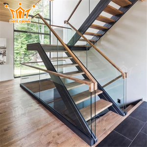 Nhà sản xuất chuyên nghiệp hiện đại trong nhà kính lan can cầu thang thép thẳng với thiết kế thanh lịch và xây dựng bền - Product Image 6