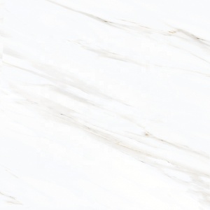 Carrelages de sol brillants blancs vitrifiés de 600x600mm Finition lumineuse de conception moderne utilisée pour la brique réfractaire dans les villas - Product Image 1