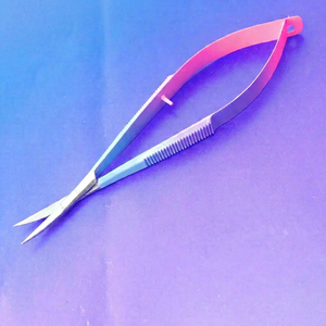 Professional Beauty Care Eyebrow Scissors Stainless Steel Cosmetic <b>Makeup</b> <b>Tool</b> Black/Silver Curved Tip Eco-Friendly Fashion - Product Image 1