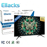 TV LED LCD Android 15 Smart 4K UHD Baru 32 40 43 50 55 65 75 85 98 Inch BT WiFi Nirkabel Layar Datar Televisi Rumah Hotel
