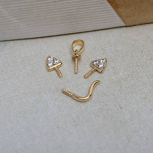 Composants de bijoux pour la création artisanale : Base vide en forme de petit chat pour pendentif en or 18 carats avec collier de perles baroques - Product Image 3