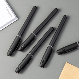 Bolígrafos de punta redonda para oficina, paquete al por mayor, acabado mate, cuerpo negro, para papelería, venta al por mayor - Product Image 1