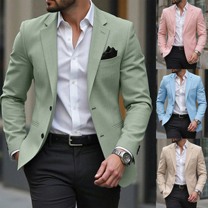 <span class=keywords><strong>Costume</strong></span> décontracté <span class=keywords><strong>homme</strong></span> 2026 transfrontalier euro-américain à simple boutonnage, style business léger, color block, en polyester, sans traitement anti-plis - Product Image 2