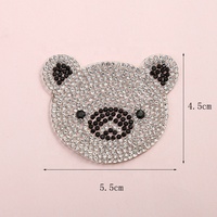 Patch thermocollant en strass motif Panda Girly Noir et Blanc pour fournisseur d'articles esthétiques japonais Kawaii Harajuku