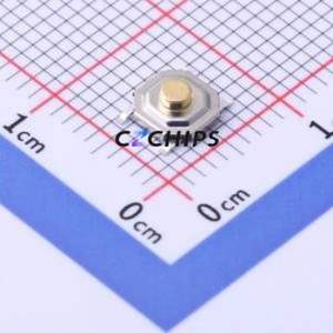 YTS1H0052DMG00 Tactile Switch SMD-4P,5.2x5.2mm Switch Single Pole Single Throw Round Button 2.5N Vertical Mount - Product Image 1