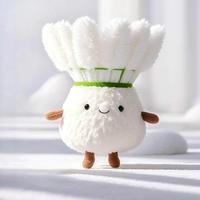 Jouet en peluche CE/ASTM pour grossistes, mignon et kawaii, en forme de balle de badminton assise, personnalisable, porte-clés en peluche, couleur personnalisée pour la décoration intérieure