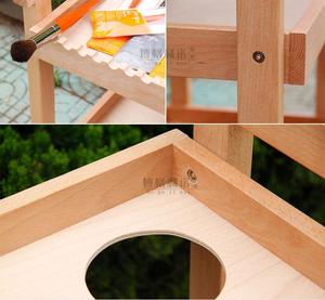 BOMEIJIA Sản Phẩm Mới Amazon Bán Hot Chuyên Nghiệp Văn Phòng Phẩm Ba Lớp Sơn Dầu Kệ Sồi Gỗ Nghệ Thuật Giá Vẽ Với Bánh Xe - Product Image 4