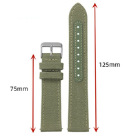 Win-Win 20mm correa de reloj de liberación rápida Lona de nailon con ribete de cuero para Huawei Samsung correa de reloj Universal con hebilla mate