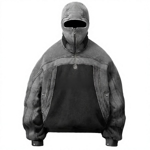 2026 OEM/ODM High Quality Custom logo <b>Jumper</b> Men <b>Pullover</b> Heavy Cotton Sweatshirt Oversized Acid Wash Ninja Hoodie for Men - Product Image 1