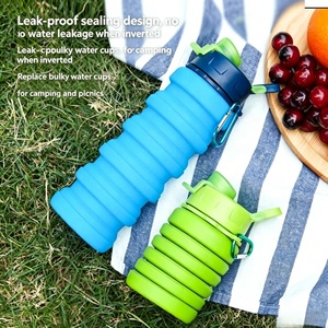 Collapsible Silicone Water Bottle 500ML BPA Free Foldable Leakproof Sports Travel Camping Outdoor Dishwasher Safe Eco-friendly - Product Image 4