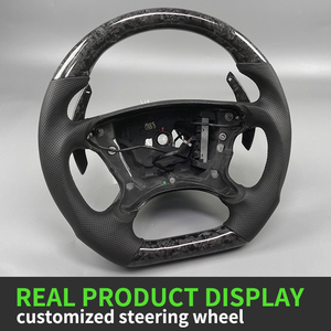 พวงมาลัยกีฬาหุ้มหนังคาร์บอนไฟเบอร์แบบกำหนดเองสำหรับรถยนต์เมอร์เซเดสเบนซ์ W211 E550 E350 E320 <span class=keywords><strong>E55</strong></span> E63 <span class=keywords><strong>AMG</strong></span> อุปกรณ์ตกแต่งภายในรถยนต์ - Product Image 5