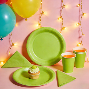 DAMAI - Vajilla de Papel de Color Sólido para Fiestas, Juego de Vajilla Desechable de Color Liso, Platos de 7 y 9 Pulgadas, Vasos de Papel, Servilletas - Product Image 5