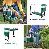 Banc pliant le plus vendu siège d'agenouillement de jardin tabouret de mobilier d'extérieur pliable en métal EVA coussin d'agenouillement de jardin avec emballage de boîte
