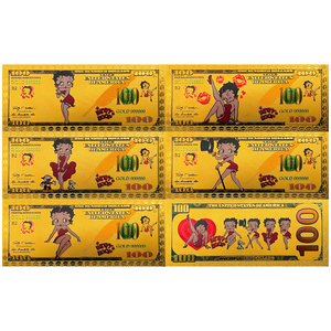 Miễn phí vận chuyển bộ sưu tập quà tặng 100 tiền hóa đơn betty-boop phim hoạt hình phim hoạt hình Polymer vàng lá mạ tiền giấy - Product Image 1