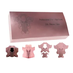 Образец логотипа 200 шт./коробка УФ акриловый твердый клей для наращивания ногтей двойная форма 158 г алюминиевая бумага розовое золото Форма для ногтей