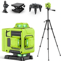Niveau laser 4D NEOBRISKEN vert 360° auto-nivelant avec trépied 4x360, outil de construction et de rénovation pour alignement de carreaux de sol