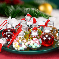 Bouteille en plastique étanche tasses à boissons de Noël boules ampoules forme bouteilles de jus de fête clair remplissable alcool arbre sérigraphie
