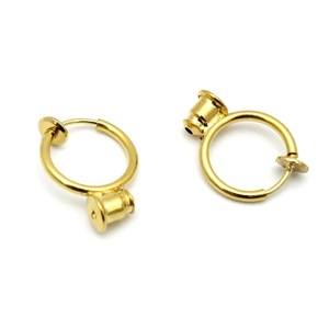 <b>Spring</b>-loaded Round Ear <b>Clips</b> Metal Plated Silver Gold Rose Gold For Earring Making DIY Jewelry Components - Product Image 3
