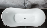 Baignoire traditionnelle polonaise, dimensions 1700 x 750, baignoire profonde pour adultes, baignoire autoportante à double marchepied