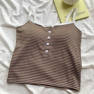Canotte Casual in Maglia Solida con Imbottitura al Petto, Abbigliamento Estivo da Donna, Vestibilità Slim, Stile Corto, <span class=keywords><strong>Cotone</strong></span> Anti-Pilling, Taglia Unica - Product Image 5