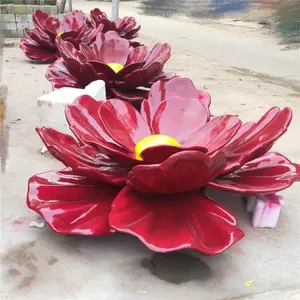 शॉपिंग डेकोरेशन पार्क आउटडोर लैंडस्केप फाइबरग्लास मूर्तिकला के लिए प्लांट रेज़िन फाइबरग्लास फूल बंडल गुलदस्ता सजावट