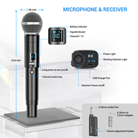 FDUCE professionnel FM double Microphone UHF microphone à main enregistrement karaoké Microphone sans fil pour scène de Performance