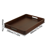 Plateau rectangulaire décoratif en bois massif fait main sur mesure, brun foncé, brun clair, plateau de service