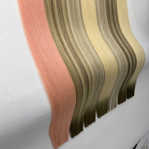 Extensions de cheveux 100% Remy vierges russes blondes, tissées à la main, avec base en PU sans couture, double épaisseur, qualité 12A, Genius Weft - Product Image 1