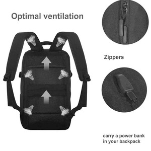 Mochila Personalizada con Logotipo, Diseño para Oficina, Deportes, Oxford Negra, USB, Impermeable, para Hombre, para la Escuela, para Portátil - Product Image 3